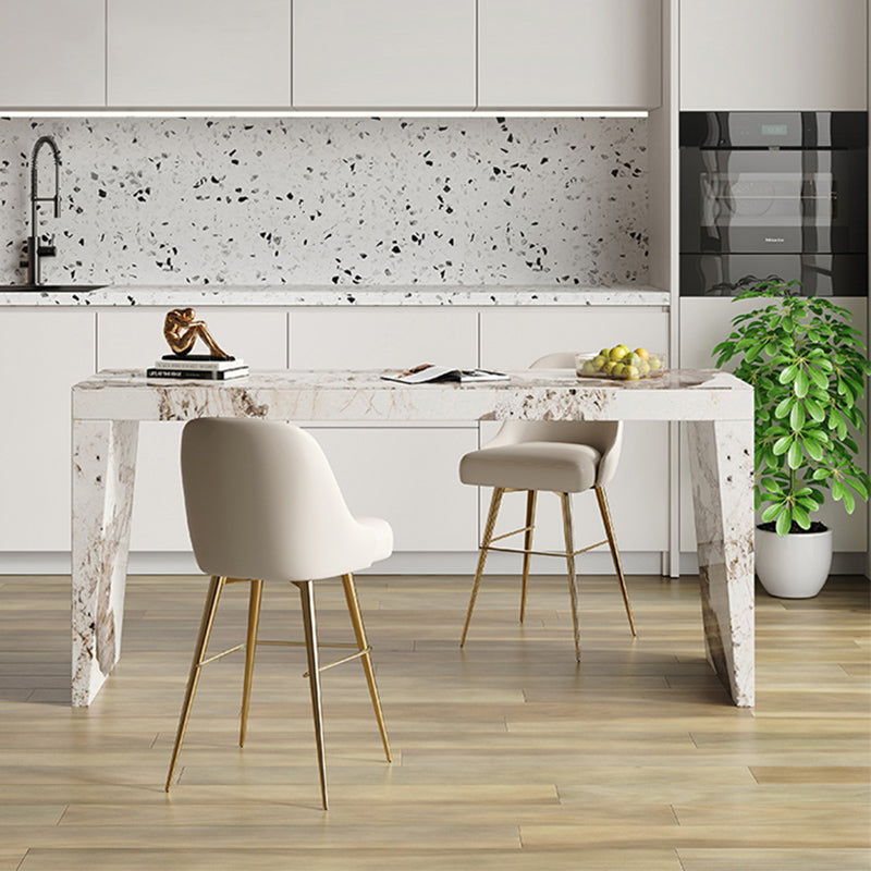 Modern Style Rectangle Bar Table Stone Fixed Bistro Bar Desk for Living Room Clearhalo 'Bar Furniture' 'Bar Tables' 'bar_tables' 'furn' 'furn_bar_tables' 'Furniture' 'Kitchen & Dining Furniture' 6913278