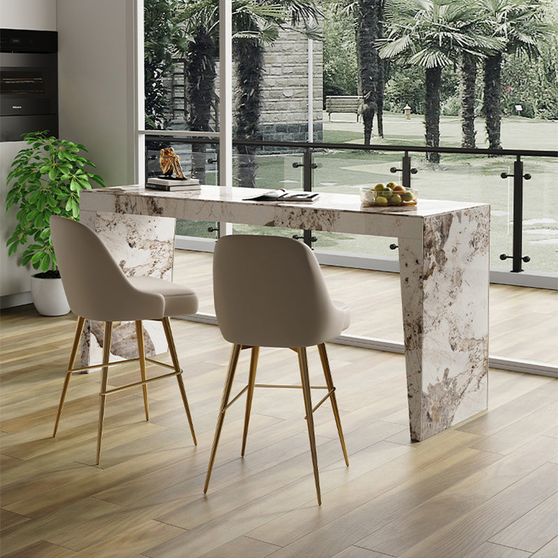 Modern Style Rectangle Bar Table Stone Fixed Bistro Bar Desk for Living Room Clearhalo 'Bar Furniture' 'Bar Tables' 'bar_tables' 'furn' 'furn_bar_tables' 'Furniture' 'Kitchen & Dining Furniture' 6913279