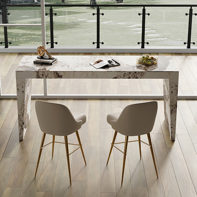 Modern Style Rectangle Bar Table Stone Fixed Bistro Bar Desk for Living Room Clearhalo 'Bar Furniture' 'Bar Tables' 'bar_tables' 'furn' 'furn_bar_tables' 'Furniture' 'Kitchen & Dining Furniture' 6913280