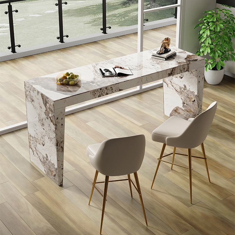 Modern Style Rectangle Bar Table Stone Fixed Bistro Bar Desk for Living Room Clearhalo 'Bar Furniture' 'Bar Tables' 'bar_tables' 'furn' 'furn_bar_tables' 'Furniture' 'Kitchen & Dining Furniture' 6913281