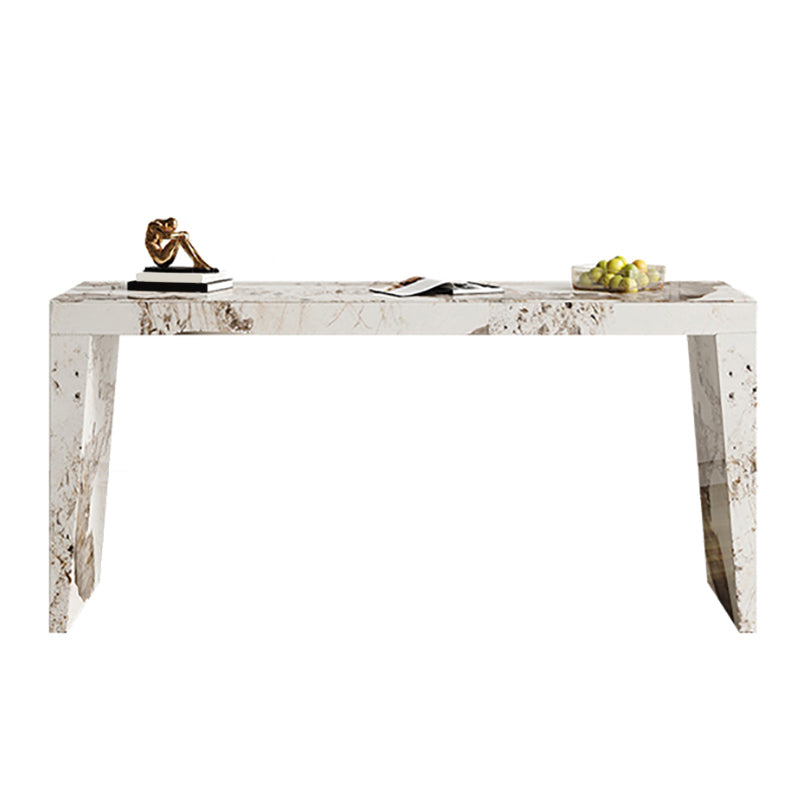 Modern Style Rectangle Bar Table Stone Fixed Bistro Bar Desk for Living Room Without Chairs Clearhalo 'Bar Furniture' 'Bar Tables' 'bar_tables' 'furn' 'furn_bar_tables' 'Furniture' 'Kitchen & Dining Furniture' 6913282