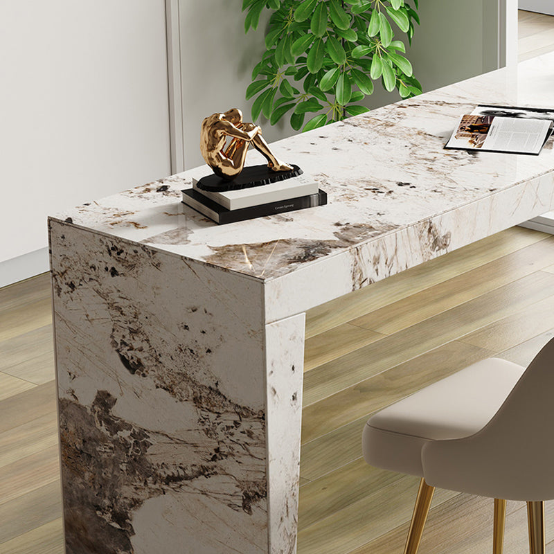 Modern Style Rectangle Bar Table Stone Fixed Bistro Bar Desk for Living Room Clearhalo 'Bar Furniture' 'Bar Tables' 'bar_tables' 'furn' 'furn_bar_tables' 'Furniture' 'Kitchen & Dining Furniture' 6913283