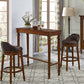 Table de bar rectangulaire de style moderne, table de salle à manger fixe en bois massif marron