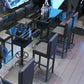 Mesa de bar de estilo industrial, sala de estar, escritorio de bar bistró con almacenamiento
