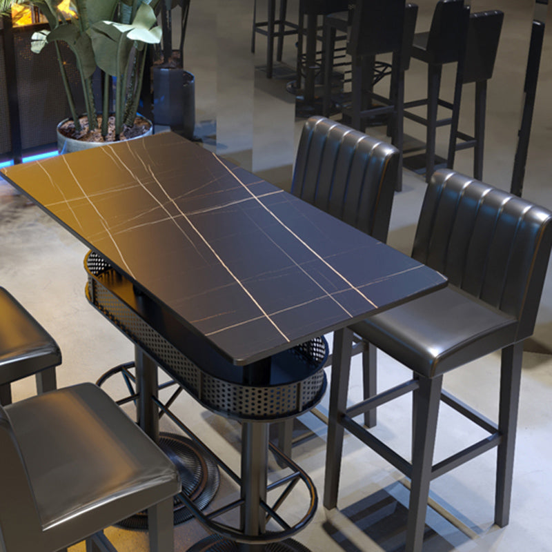 Mesa de bar de estilo industrial, sala de estar, escritorio de bar bistró con almacenamiento