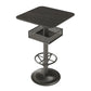 Mesa de bar de estilo industrial, sala de estar, escritorio de bar bistró con almacenamiento