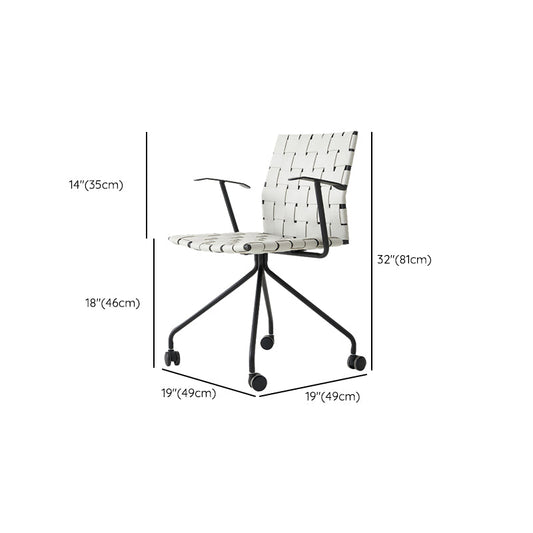 Contemporary Fixed Arms Conference Chair Gray Chair for Office