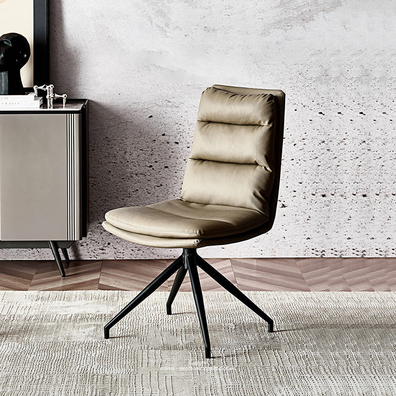 Contemporain sans bras chaise de chaise de bureau en cuir pour le bureau