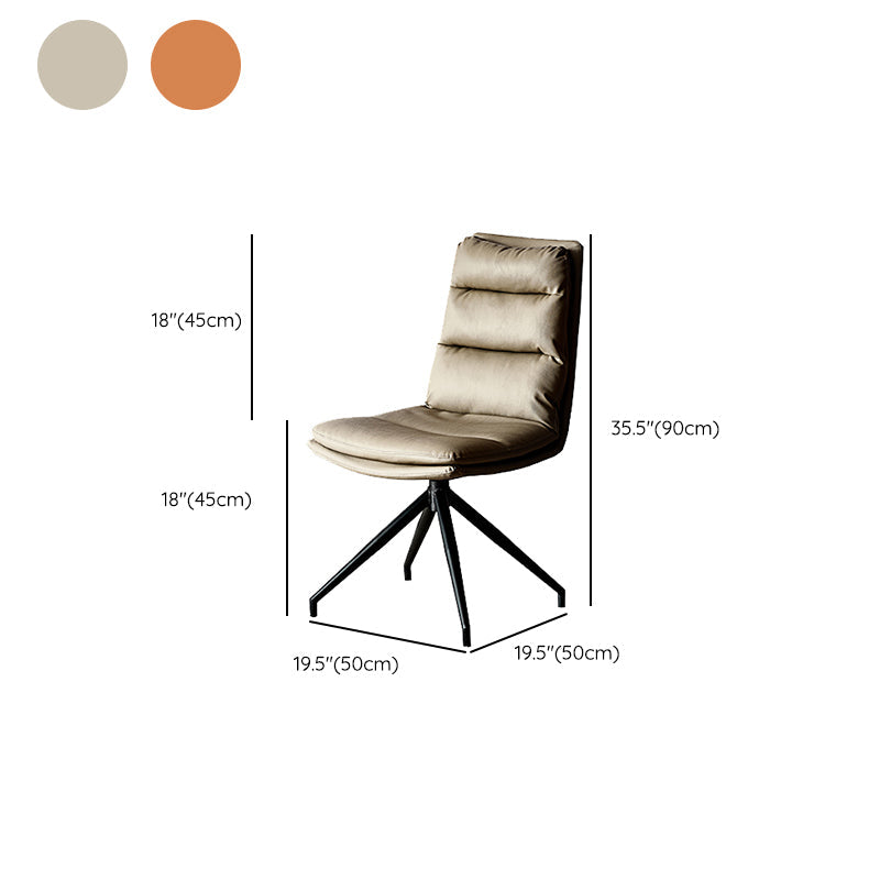 Contemporain sans bras chaise de chaise de bureau en cuir pour le bureau