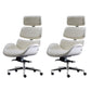 Contemporary Leather Managers Chair Height-adjustable Swivel Chair for Office Off-White 2 Piece Set Clearhalo 'furn' 'furn_office_chair' 'Furniture' 'Office Chairs' 'Office Furniture' 'office_chair' 6913436