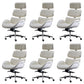 Contemporary Leather Managers Chair Height-adjustable Swivel Chair for Office Off-White 6 Piece Set Clearhalo 'furn' 'furn_office_chair' 'Furniture' 'Office Chairs' 'Office Furniture' 'office_chair' 6913439