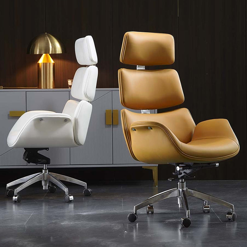 Contemporary Leather Managers Chair Height-adjustable Swivel Chair for Office Clearhalo 'furn' 'furn_office_chair' 'Furniture' 'Office Chairs' 'Office Furniture' 'office_chair' 6913440