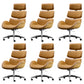 Contemporary Leather Managers Chair Height-adjustable Swivel Chair for Office Orange 6 Piece Set Clearhalo 'furn' 'furn_office_chair' 'Furniture' 'Office Chairs' 'Office Furniture' 'office_chair' 6913448