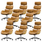 Contemporary Leather Managers Chair Height-adjustable Swivel Chair for Office Orange 8 Piece Set Clearhalo 'furn' 'furn_office_chair' 'Furniture' 'Office Chairs' 'Office Furniture' 'office_chair' 6913449