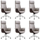 Modern Office Chair Leather Adjustable Seat Height Swivel Chair with Wheels Grey 6 Piece Set Clearhalo 'furn' 'furn_office_chair' 'Furniture' 'Office Chairs' 'Office Furniture' 'office_chair' 6913475