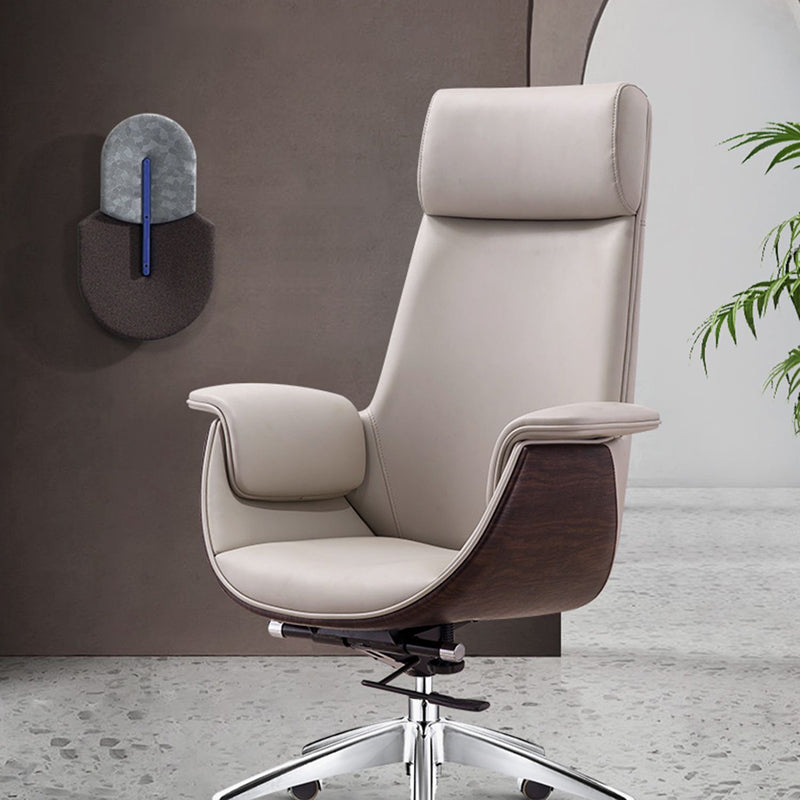 Modern Office Chair Leather Adjustable Seat Height Swivel Chair with Wheels Clearhalo 'furn' 'furn_office_chair' 'Furniture' 'Office Chairs' 'Office Furniture' 'office_chair' 6913476