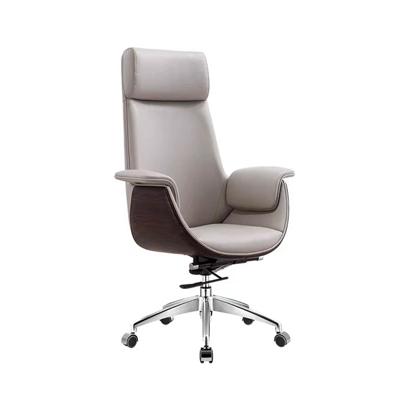 Modern Office Chair Leather Adjustable Seat Height Swivel Chair with Wheels Clearhalo 'furn' 'furn_office_chair' 'Furniture' 'Office Chairs' 'Office Furniture' 'office_chair' 6913477