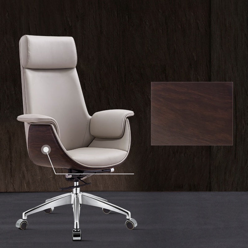 Modern Office Chair Leather Adjustable Seat Height Swivel Chair with Wheels Clearhalo 'furn' 'furn_office_chair' 'Furniture' 'Office Chairs' 'Office Furniture' 'office_chair' 6913488