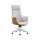 Modern Office Chair Leather Adjustable Seat Height Swivel Chair with Wheels White 1 Piece Clearhalo 'furn' 'furn_office_chair' 'Furniture' 'Office Chairs' 'Office Furniture' 'office_chair' 6913494