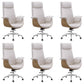 Modern Office Chair Leather Adjustable Seat Height Swivel Chair with Wheels White 6 Piece Set Clearhalo 'furn' 'furn_office_chair' 'Furniture' 'Office Chairs' 'Office Furniture' 'office_chair' 6913497