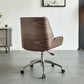 Chaise pivotante en cuir moderne chaise de bureau de hauteur de siège réglable sans bras avec roues
