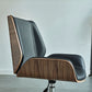 Chaise pivotante en cuir moderne chaise de bureau de hauteur de siège réglable sans bras avec roues