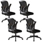 Modern Office Chair Adjustable Seat Height Swivel Chair with Breathable Back Black 4 Piece Set Without Headrest Clearhalo 'furn' 'furn_office_chair' 'Furniture' 'Office Chairs' 'Office Furniture' 'office_chair' 6913603