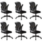 Modern Office Chair Adjustable Seat Height Swivel Chair with Breathable Back Black 6 Piece Set Without Headrest Clearhalo 'furn' 'furn_office_chair' 'Furniture' 'Office Chairs' 'Office Furniture' 'office_chair' 6913606