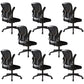 Modern Office Chair Adjustable Seat Height Swivel Chair with Breathable Back Black 8 Piece Set Without Headrest Clearhalo 'furn' 'furn_office_chair' 'Furniture' 'Office Chairs' 'Office Furniture' 'office_chair' 6913608