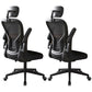 Modern Office Chair Adjustable Seat Height Swivel Chair with Breathable Back Black 2 Piece Set With Headrest Clearhalo 'furn' 'furn_office_chair' 'Furniture' 'Office Chairs' 'Office Furniture' 'office_chair' 6913612