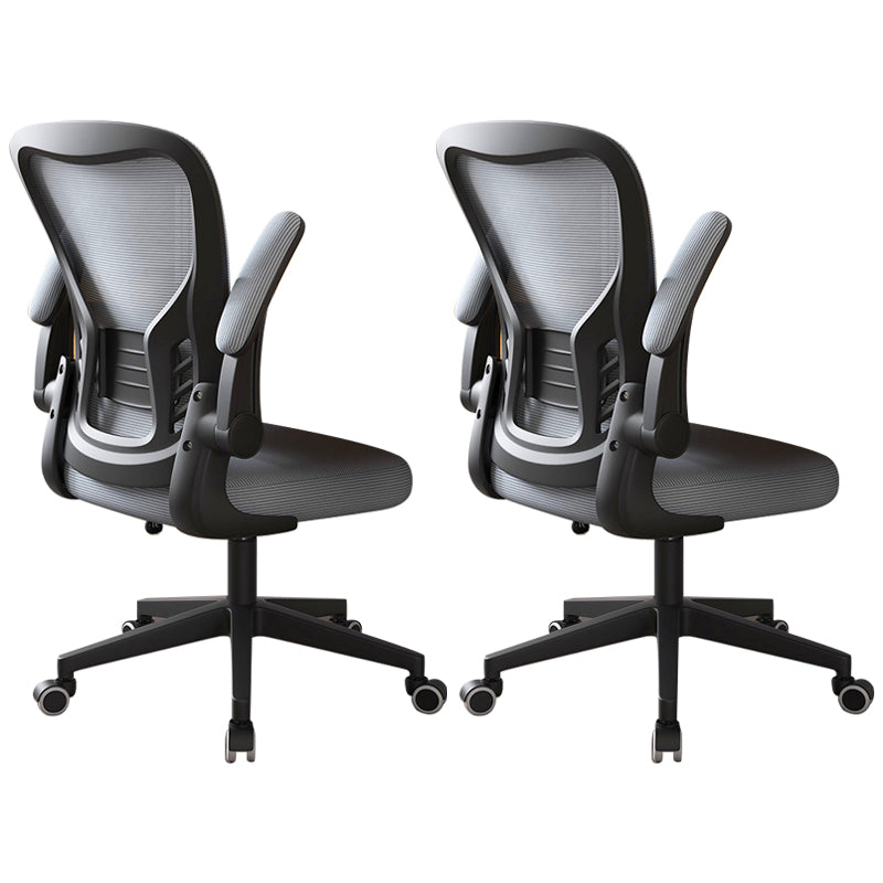 Modern Office Chair Adjustable Seat Height Swivel Chair with Breathable Back Black-Gray 2 Piece Set Without Headrest Clearhalo 'furn' 'furn_office_chair' 'Furniture' 'Office Chairs' 'Office Furniture' 'office_chair' 6913619