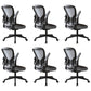 Modern Office Chair Adjustable Seat Height Swivel Chair with Breathable Back Black-Gray 6 Piece Set Without Headrest Clearhalo 'furn' 'furn_office_chair' 'Furniture' 'Office Chairs' 'Office Furniture' 'office_chair' 6913621