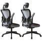 Modern Office Chair Adjustable Seat Height Swivel Chair with Breathable Back Black-Gray 2 Piece Set With Headrest Clearhalo 'furn' 'furn_office_chair' 'Furniture' 'Office Chairs' 'Office Furniture' 'office_chair' 6913624