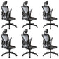 Modern Office Chair Adjustable Seat Height Swivel Chair with Breathable Back Black-Gray 6 Piece Set With Headrest Clearhalo 'furn' 'furn_office_chair' 'Furniture' 'Office Chairs' 'Office Furniture' 'office_chair' 6913626