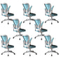 Modern Office Chair Adjustable Seat Height Swivel Chair with Breathable Back White-Blue 8 Piece Set Without Headrest Clearhalo 'furn' 'furn_office_chair' 'Furniture' 'Office Chairs' 'Office Furniture' 'office_chair' 6913632