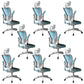 Modern Office Chair Adjustable Seat Height Swivel Chair with Breathable Back White-Blue 8 Piece Set With Headrest Clearhalo 'furn' 'furn_office_chair' 'Furniture' 'Office Chairs' 'Office Furniture' 'office_chair' 6913637