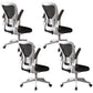 Modern Office Chair Adjustable Seat Height Swivel Chair with Breathable Back White-Black 4 Piece Set Without Headrest Clearhalo 'furn' 'furn_office_chair' 'Furniture' 'Office Chairs' 'Office Furniture' 'office_chair' 6913650