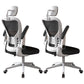 Modern Office Chair Adjustable Seat Height Swivel Chair with Breathable Back White-Black 2 Piece Set With Headrest Clearhalo 'furn' 'furn_office_chair' 'Furniture' 'Office Chairs' 'Office Furniture' 'office_chair' 6913654