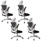 Modern Office Chair Adjustable Seat Height Swivel Chair with Breathable Back White-Black 4 Piece Set With Headrest Clearhalo 'furn' 'furn_office_chair' 'Furniture' 'Office Chairs' 'Office Furniture' 'office_chair' 6913655