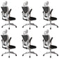 Modern Office Chair Adjustable Seat Height Swivel Chair with Breathable Back White-Black 6 Piece Set With Headrest Clearhalo 'furn' 'furn_office_chair' 'Furniture' 'Office Chairs' 'Office Furniture' 'office_chair' 6913656