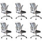 Modern Office Chair Adjustable Seat Height Swivel Chair with Breathable Back White-Gray 6 Piece Set Without Headrest Clearhalo 'furn' 'furn_office_chair' 'Furniture' 'Office Chairs' 'Office Furniture' 'office_chair' 6913661