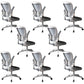 Modern Office Chair Adjustable Seat Height Swivel Chair with Breathable Back White-Gray 8 Piece Set Without Headrest Clearhalo 'furn' 'furn_office_chair' 'Furniture' 'Office Chairs' 'Office Furniture' 'office_chair' 6913662