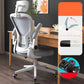 Modern Office Chair Adjustable Seat Height Swivel Chair with Breathable Back White-Gray 1 Piece With Headrest Clearhalo 'furn' 'furn_office_chair' 'Furniture' 'Office Chairs' 'Office Furniture' 'office_chair' 6913663