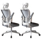 Modern Office Chair Adjustable Seat Height Swivel Chair with Breathable Back White-Gray 2 Piece Set With Headrest Clearhalo 'furn' 'furn_office_chair' 'Furniture' 'Office Chairs' 'Office Furniture' 'office_chair' 6913664