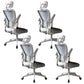 Modern Office Chair Adjustable Seat Height Swivel Chair with Breathable Back White-Gray 4 Piece Set With Headrest Clearhalo 'furn' 'furn_office_chair' 'Furniture' 'Office Chairs' 'Office Furniture' 'office_chair' 6913665