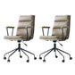 Contemporary Arms Included Task Chair Leather Desk Chair for Office Grey Genuine Leather 2 Piece Set Clearhalo 'furn' 'furn_office_chair' 'Furniture' 'Office Chairs' 'Office Furniture' 'office_chair' 6916238