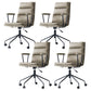 Contemporary Arms Included Task Chair Leather Desk Chair for Office Grey Genuine Leather 4 Piece Set Clearhalo 'furn' 'furn_office_chair' 'Furniture' 'Office Chairs' 'Office Furniture' 'office_chair' 6916241
