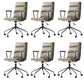 Contemporary Arms Included Task Chair Leather Desk Chair for Office Grey Genuine Leather 6 Piece Set Clearhalo 'furn' 'furn_office_chair' 'Furniture' 'Office Chairs' 'Office Furniture' 'office_chair' 6916243