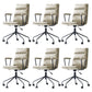 Contemporary Arms Included Task Chair Leather Desk Chair for Office Light Gray Genuine Leather 6 Piece Set Clearhalo 'furn' 'furn_office_chair' 'Furniture' 'Office Chairs' 'Office Furniture' 'office_chair' 6916252