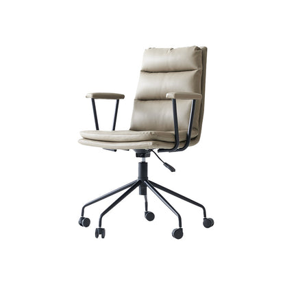Contemporary Arms Included Task Chair Leather Desk Chair for Office Grey Microfiber Leather 1 Piece Clearhalo 'furn' 'furn_office_chair' 'Furniture' 'Office Chairs' 'Office Furniture' 'office_chair' 6916254